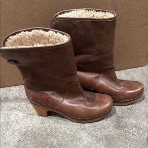 UGG Heeled Boots in Cognac and Chocolate Brown with Cozy Lining